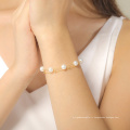 Elegant Jewelry 18K real Gold Natural Pearl Bracelet